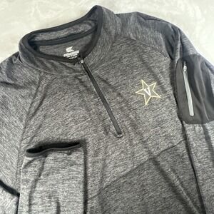Vanderbilt (Vandy) Mens 2X Gray 1/4 Zip Pullover Long Sleeve Shirt  NCAA